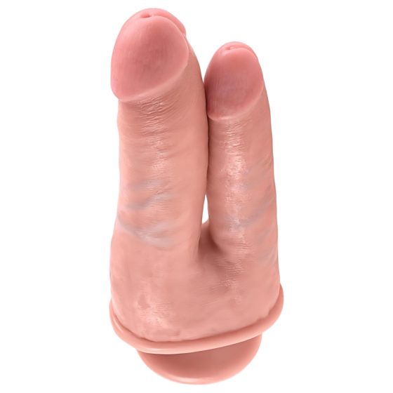 King Cock Double Penetrator - realistické dvojité dildo (přírodní)