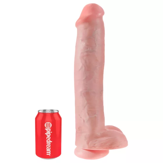 King Cock 15 - dildo s přísavkou a varlaty (38 cm, tělová barva)