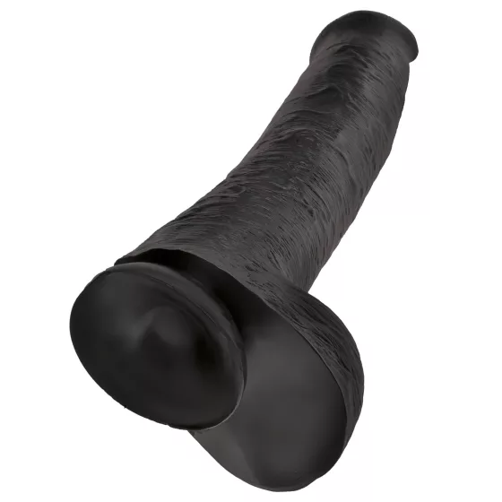 King Cock 15 - dildo s přísavkou a varlaty (38 cm, černé)