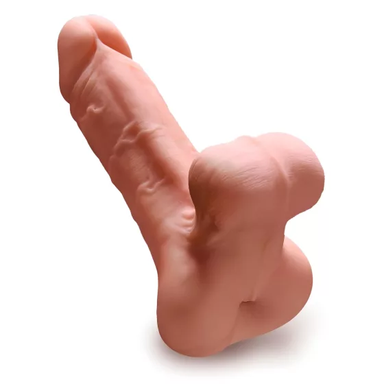 PDX Reach Around - 2v1 umělý zadeček a návlek na penis (tělová barva)
