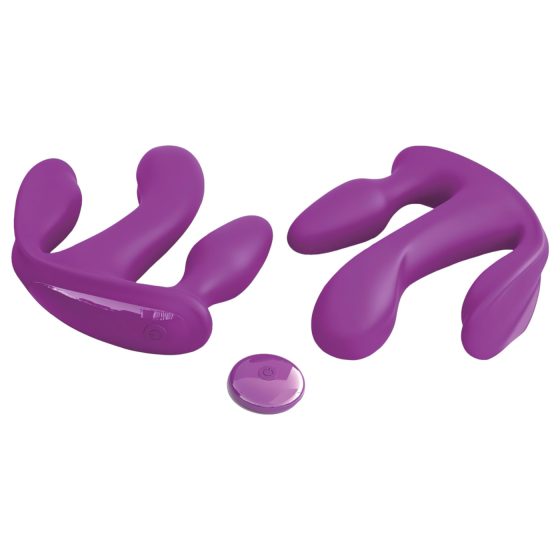 3Some total ecstasy - akumulátorový, bezdrátový trojitý vibrátor (fialový)