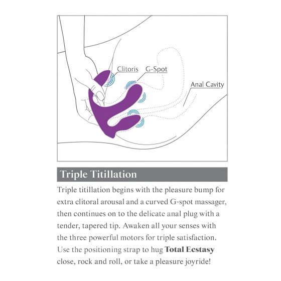 3Some total ecstasy - akumulátorový, bezdrátový trojitý vibrátor (fialový)