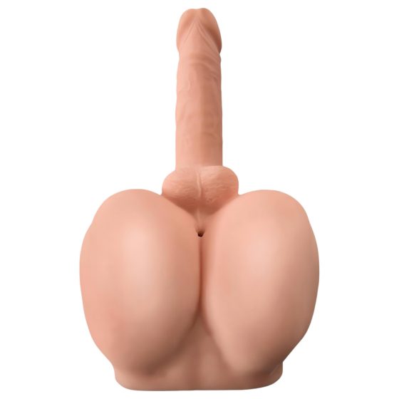 PDX Dirty Talk - realistická torzo zadečku s dildem (přírodní)