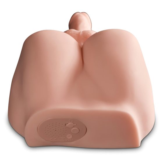 PDX Dirty Talk - realistická torzo zadečku s dildem (přírodní)