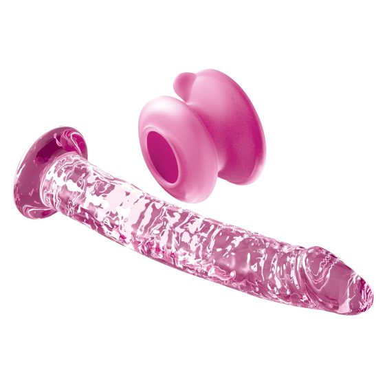 Icicles No. 86 - skleněné dildo ve tvaru penisu - růžové