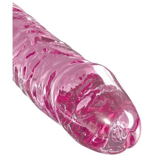 Icicles No. 86 - skleněné dildo ve tvaru penisu (růžové)