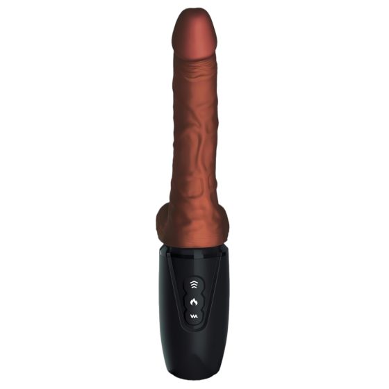 King Cock Plus 7,5 - realistický dildo s vibrací a varlaty (hnědý)