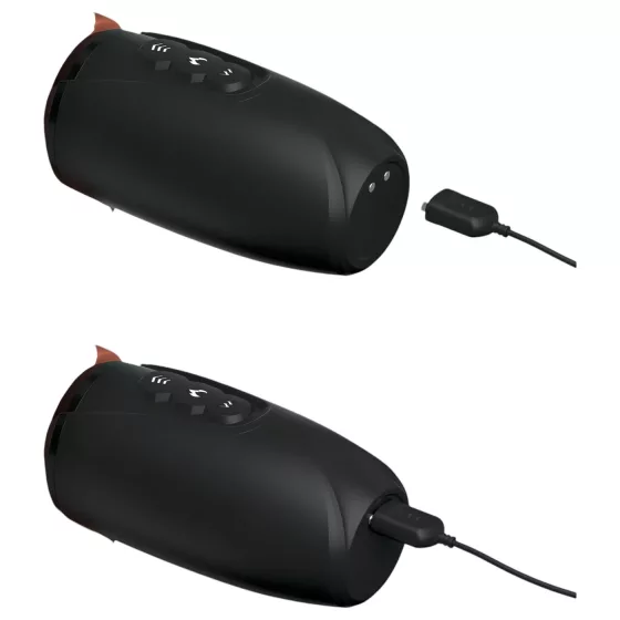 King Cock Plus 7,5 - realistický vibrační penis s varlaty - hnědý