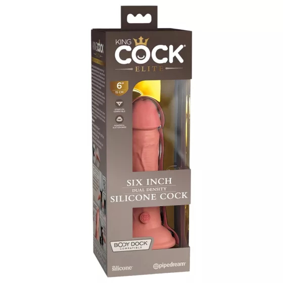 King Cock Elite 6 - realistické dildo s přísavkou 15 cm - tělová