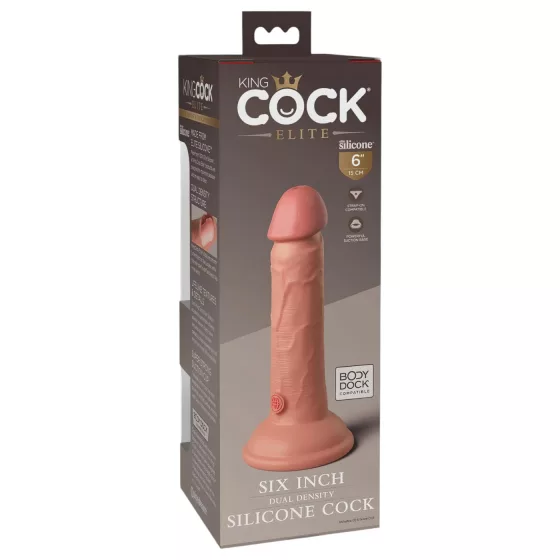 King Cock Elite 6 - realistické dildo s přísavkou 15 cm - tělová