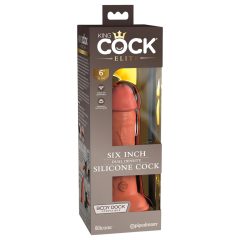   King Cock Elite 6 - přísavkový realistický dildo (15 cm) - tmavý