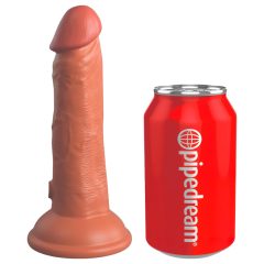   King Cock Elite 6 - přísavkový realistický dildo (15 cm) - tmavý