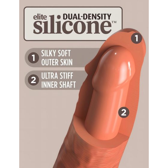 King Cock Elite 6 - přísavkový realistický dildo (15 cm) - tmavý