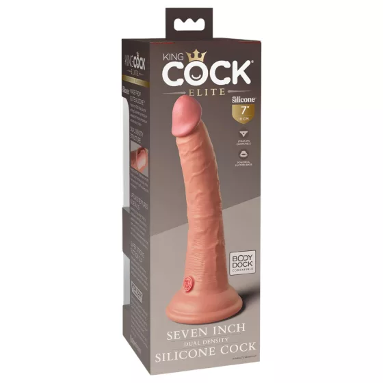 King Cock Elite - realistické dildo s přísavkou - 18 cm - tělová barva