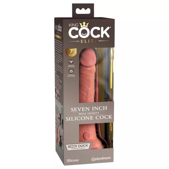 King Cock Elite - realistické dildo s přísavkou - 18 cm - tělová barva