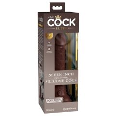   King Cock Elite 7- připínací, realistické dildo (18 cm) - hnědé