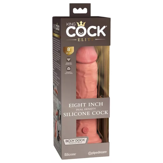 King Cock Elite 8 - realistické dildo s přísavkou 20 cm - tělová barva