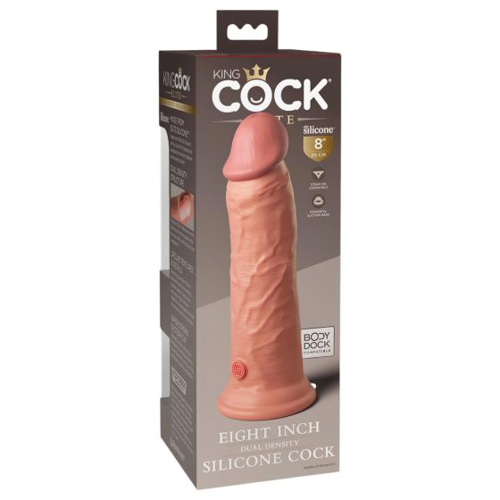 King Cock Elite 8 - přísavkový, realistický dildo (20 cm) - přírodní