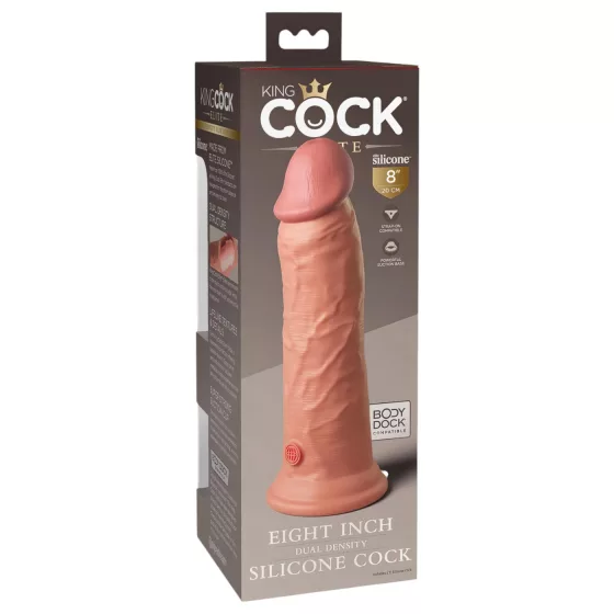 King Cock Elite 8 - realistické dildo s přísavkou 20 cm - tělová barva
