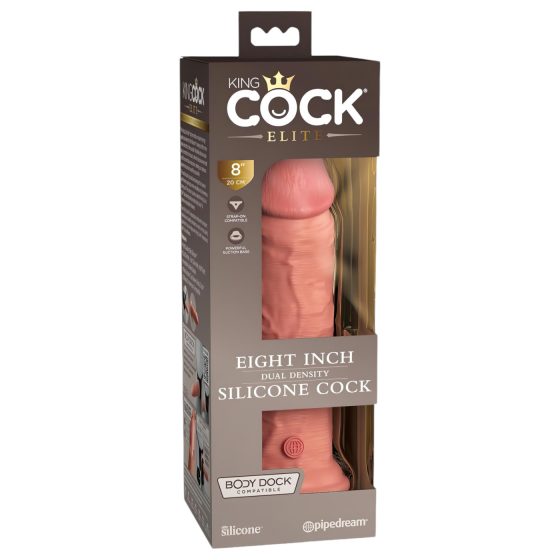 King Cock Elite 8 - přísavkový, realistický dildo (20 cm) - přírodní