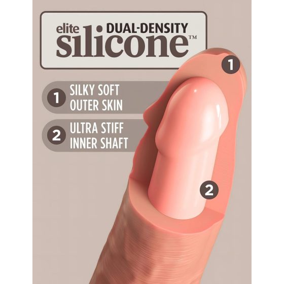 King Cock Elite 8 - přísavkový, realistický dildo (20 cm) - přírodní