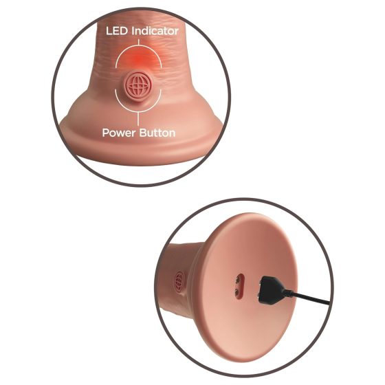 King Cock Elite 6 - vibrátor s přísavkou (15 cm) - tělová barva