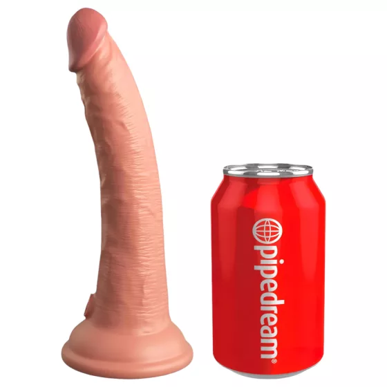 King Cock Elite 7 - vibrátor s přísavkou a ovládáním - 18 cm - tělový