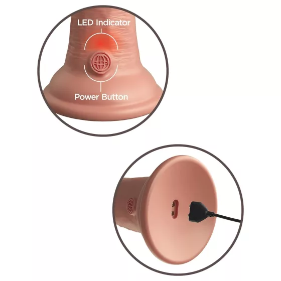 King Cock Elite 7 - vibrátor s přísavkou a ovládáním - 18 cm - tělový