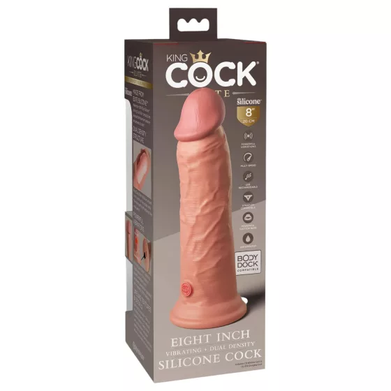 King Cock Elite 8 - realistický vibrátor s přísavkou - 20 cm - tělová