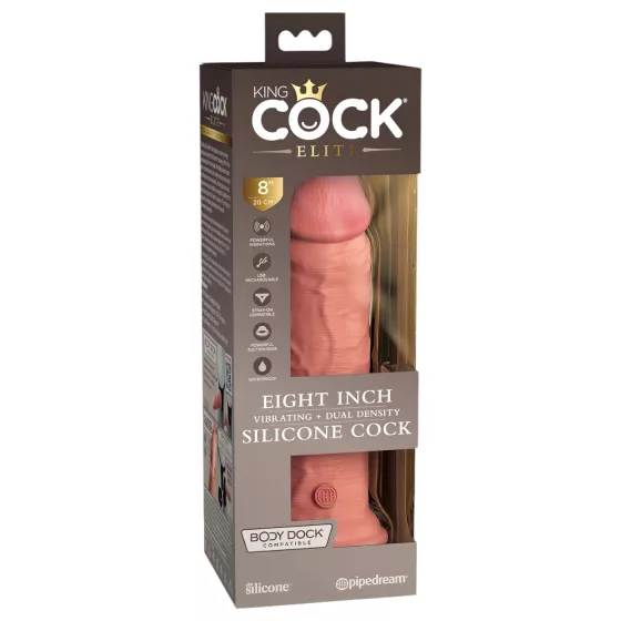 King Cock Elite 8 - realistický vibrátor s přísavkou - 20 cm - tělová
