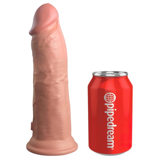 King Cock Elite 8 - přísavkový vibrátor (20 cm) - přírodní
