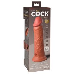   King Cock Elite 8 - připínací, realistický vibrátor (20 cm) - tmavě přírodní