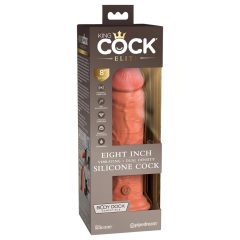   King Cock Elite 8 - realistický vibrátor 20 cm (tmavý odstín)
