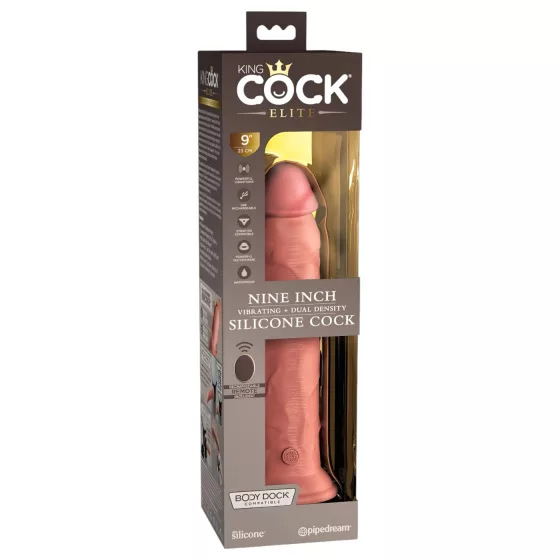 King Cock Elite - realistický vibrátor s přísavkou 23 cm - tělová