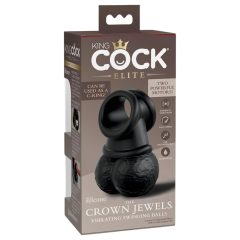   King Cock Crown Jewels - vibrační erekční kroužek (černý)