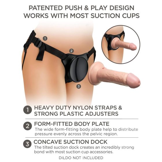 King Cock Elite Beginner's - připínací dildo (černé)