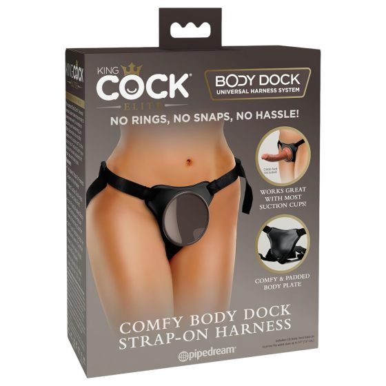 King Cock Elite Comfy Body Dock - připevnitelný postroj (hnědý)