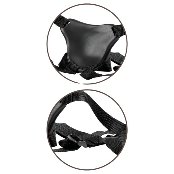 Královský Cock Elite Comfy - připínací dildo s postrojem (tmavá přírodní)