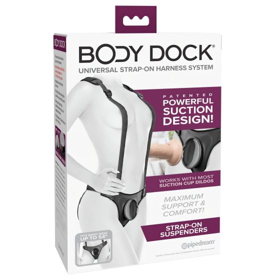 Body Dock - připínací spodní prádlo s ramínky (černé)
