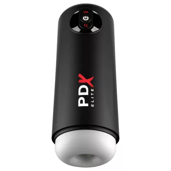 PDX Elite - masturbátor s tlačením a vibracemi - černý