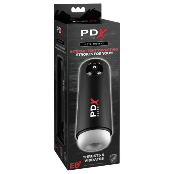 PDX Elite Moto Milker - pulzační vibrační masturbátor (černý)