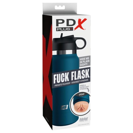 Fuck Flask Private Pleaser - umělá vagína v lahvi - modrá/naturální