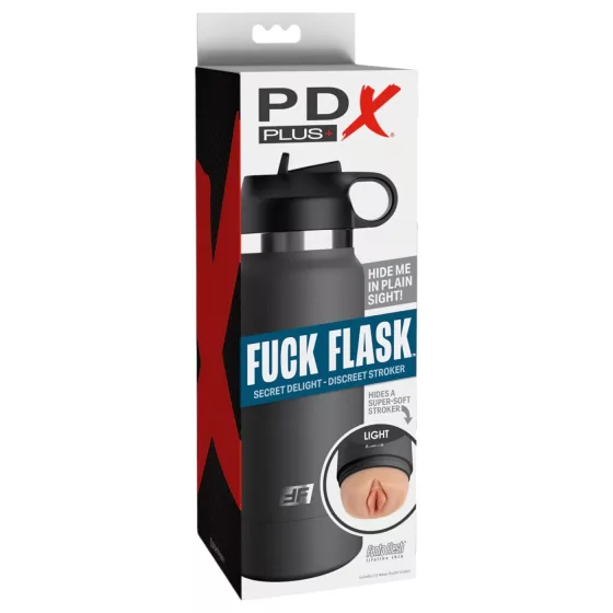 PDX - Fuck Flask Secret Delight - umělá vagína v láhvi (černo-přírodní)