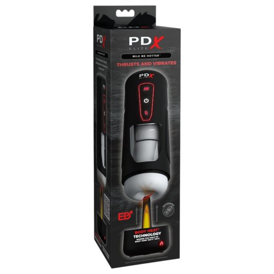 PDX Elite Milk Me Hotter - hřejivý masturbátor (černý)