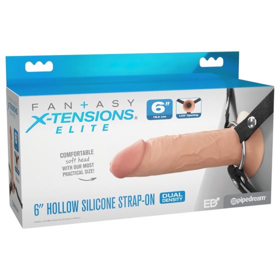 X-TENSION Elite - dutelný připínací dildo (přírodní)