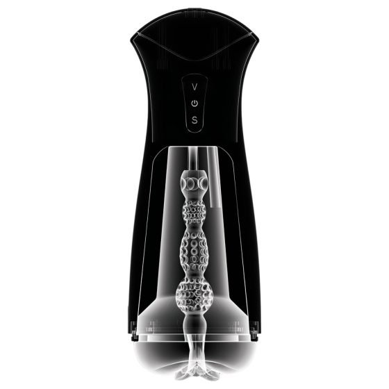 PDX Elite - masturbátor s vakuovým sáním a vibracemi - černý