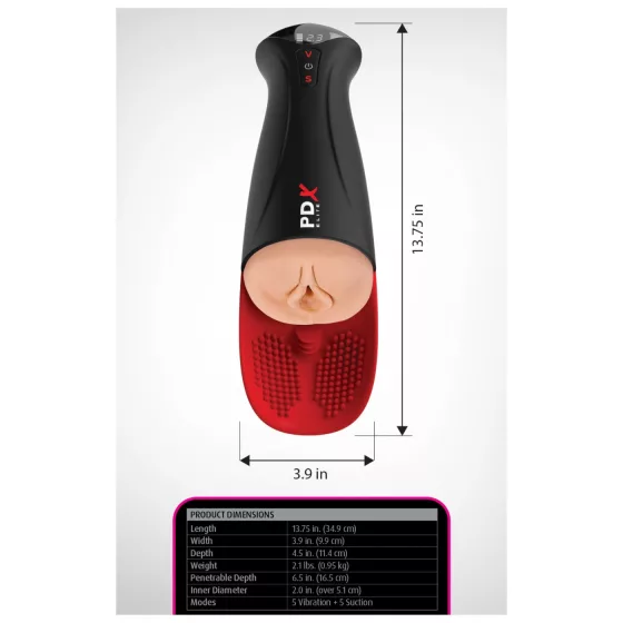 PDX Elite Fuck-O-Matic Pro XL automatický sací masturbátor - černý