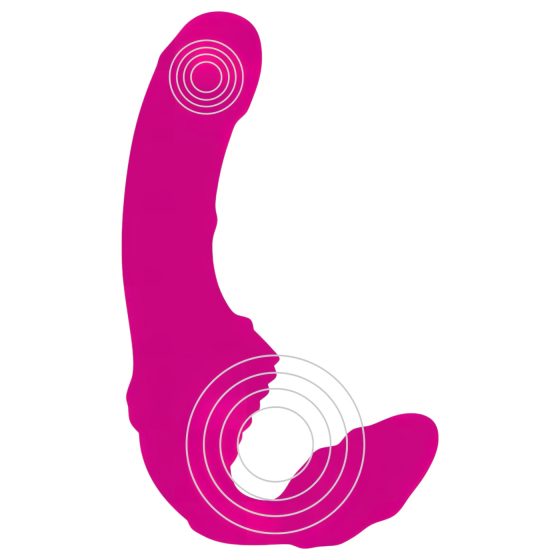 Strepless Strap-On - připínací vibrátor (růžový)