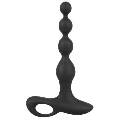   Black Velvets Rechargeable Anal Beads - nabíjecí vibrační anální korálky (černé)