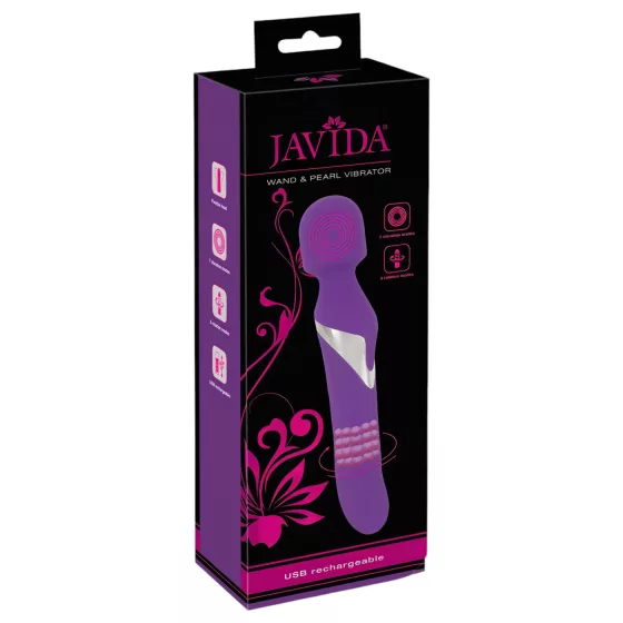 Javida - masážní a vibrátor 2v1 - perlový, fialový